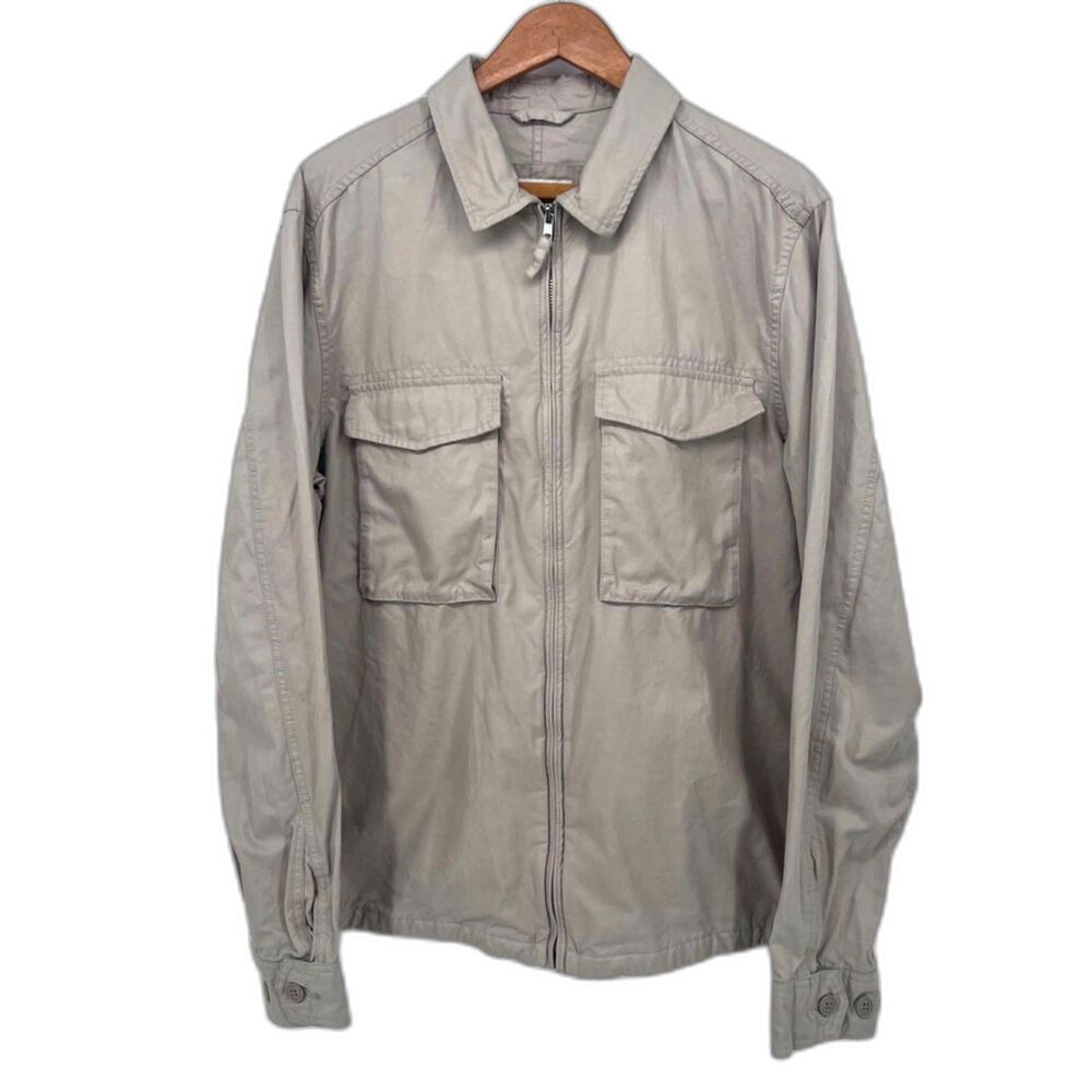 Old Navy Khaki Zip Up Utility Safari Casual Field Layering Jacket Size Large